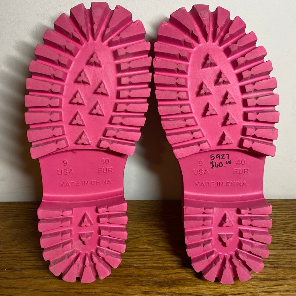 Jeffrey Campbell Clogge Fuchsia Slip On Chunky Platform Mule Clog Sandals Size 9 - Picture 7 of 7